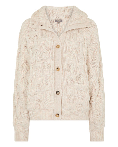 N.Peal Women's Hero Button Cashmere Jumper Ecru White