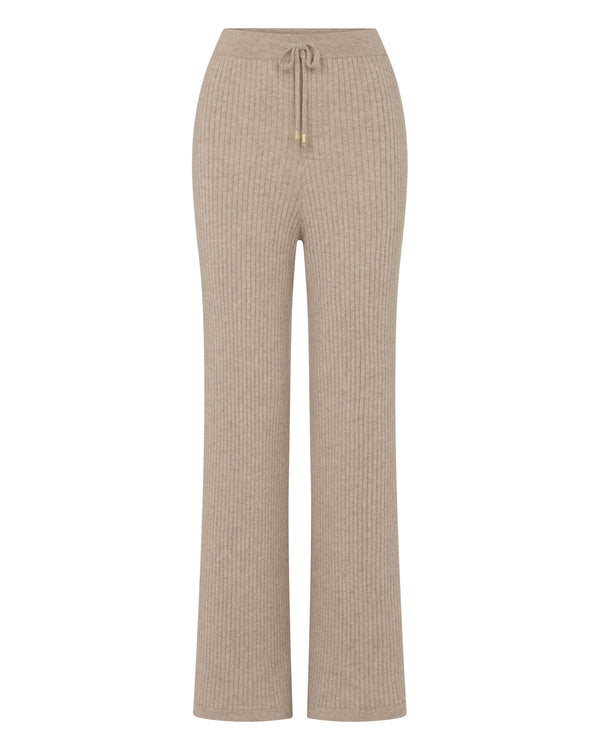 Women's Ribbed Wide Leg Cashmere Trousers 2