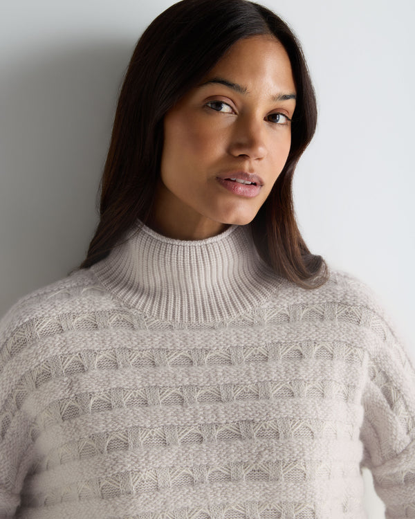 Women's Fairisle Funnel Neck Cashmere Jumper With Lurex 5