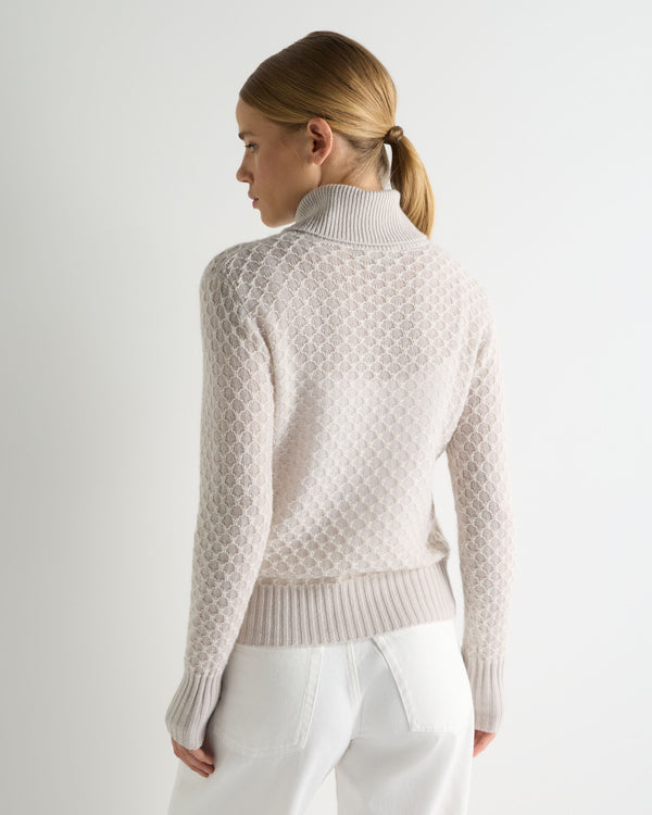 Women's Fairisle Cashmere Roll Neck Cashmere Jumper With Lurex 4