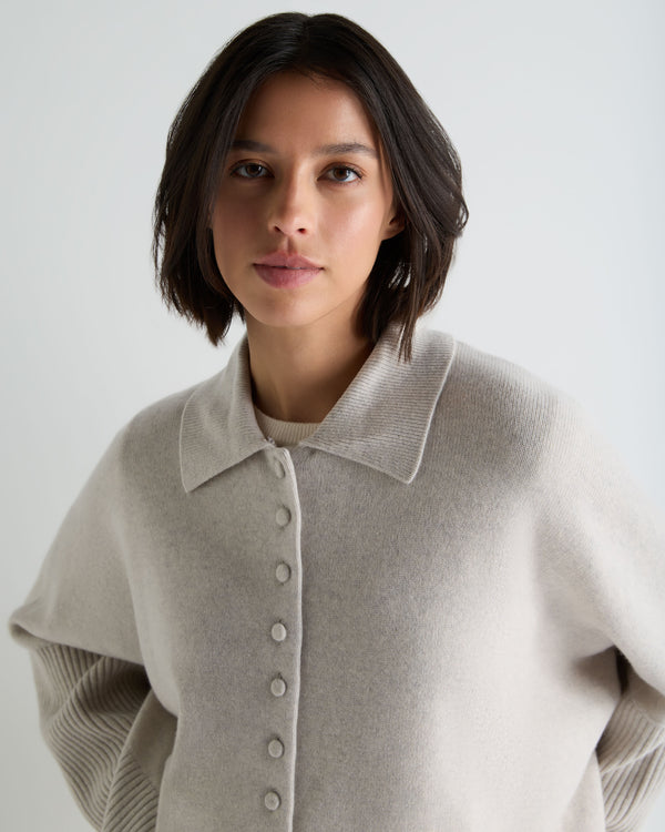 Women's Fur Collar Buttoned Cashmere Cape 6