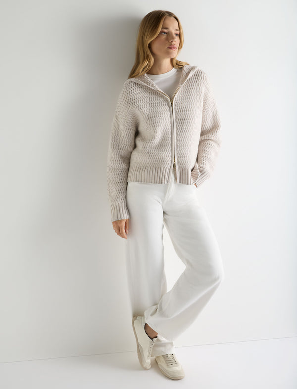 Women's Cashmere Chevron Cashmere Hoodie With Lurex 3