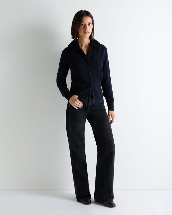 Women's Hannah Fur Collar Cashmere Cardigan 3