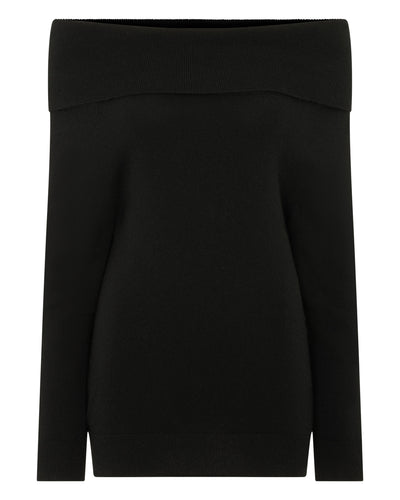 N.Peal Women's Off-The-Shoulder Cashmere Jumper Black