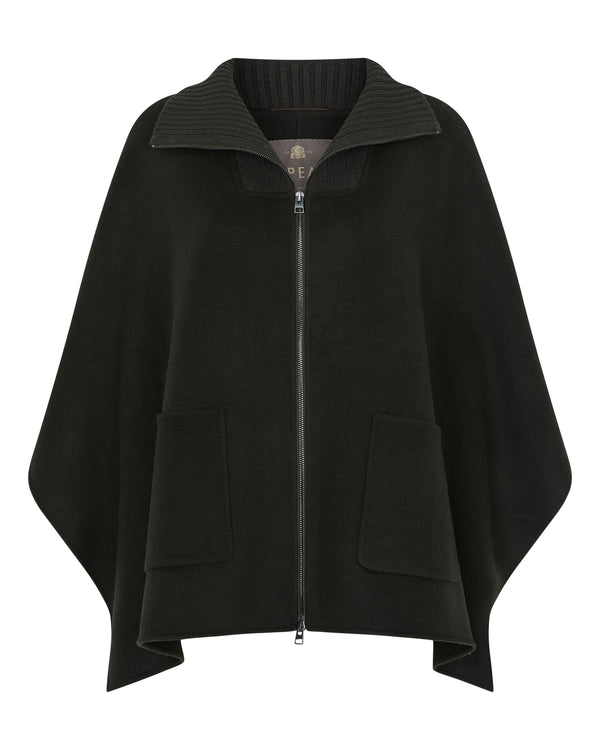 Women's Ribbed Collar Woven Cape 2
