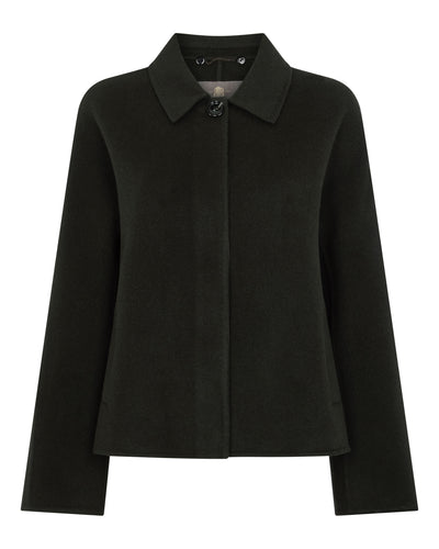 N.Peal Women's Laurel Fur Collared Jacket Green