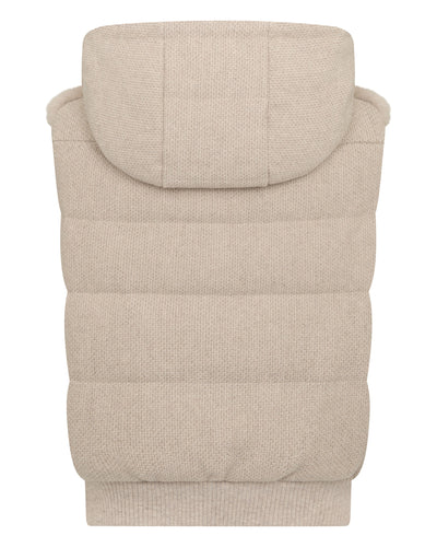 N.Peal Women's Down Gilet With Rex Fur Beige Brown