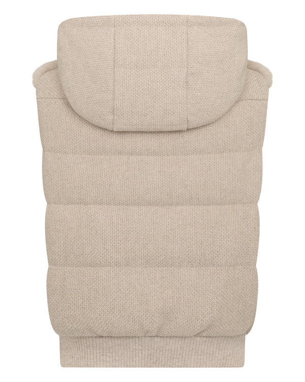 Women's Down Gilet With Rex Fur 2