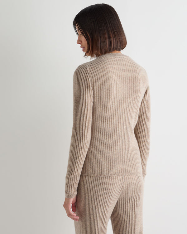 Women's Ribbed Full Zip Cashmere Jumper 4