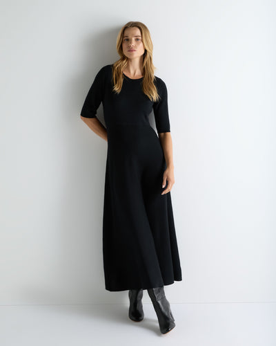 N.Peal Women's Luxe Circle Dress Black