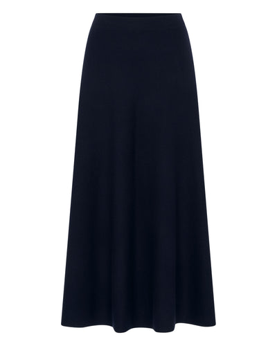 N.Peal Women's Luxe Circle Skirt Navy Blue