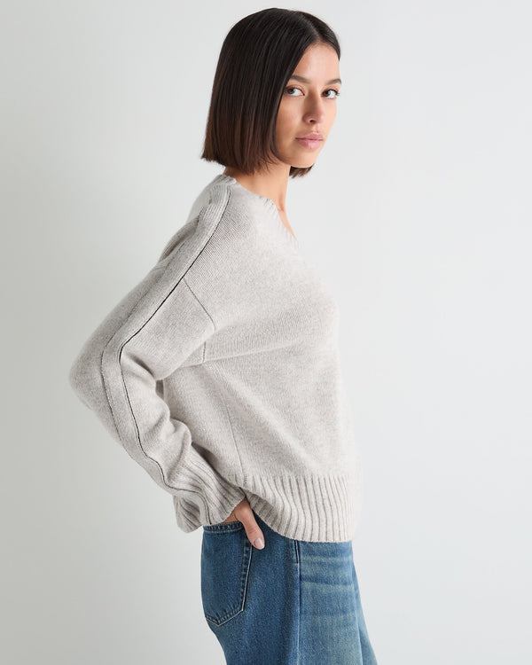 Women's Metal Trim V Neck Cashmere Jumper 6
