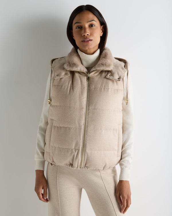 Women's Hooded Reversible Fur Gilet 1