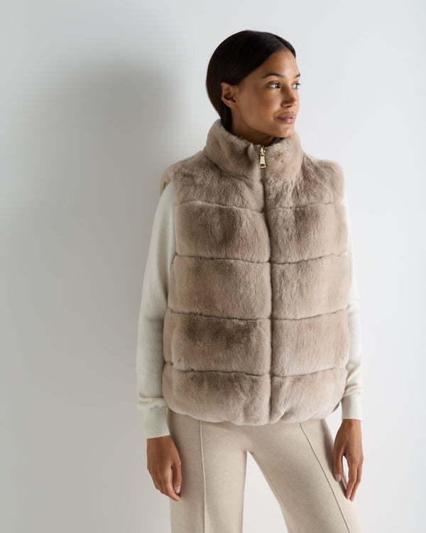 Women's Hooded Reversible Fur Gilet 6