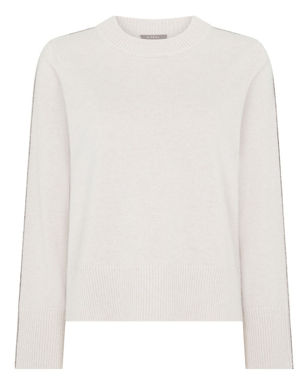 Women's Metal Trim Round Neck Cashmere Jumper 2