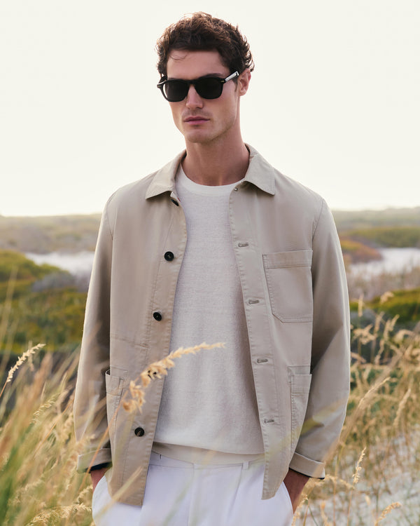 Men's Pique Linen Blend Tee White