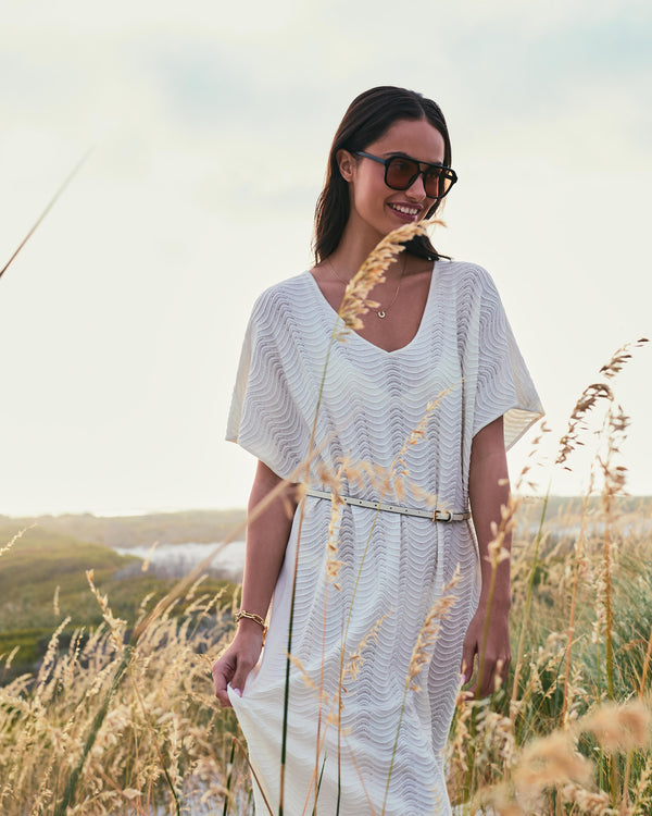 N.Peal Women's Waverly Cotton Blend Dress New Ivory White