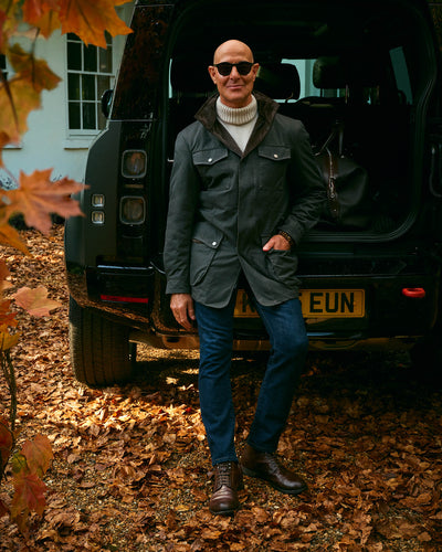 N.PEAL x TUCCI WAXED FIELD JACKET Charcoal Grey