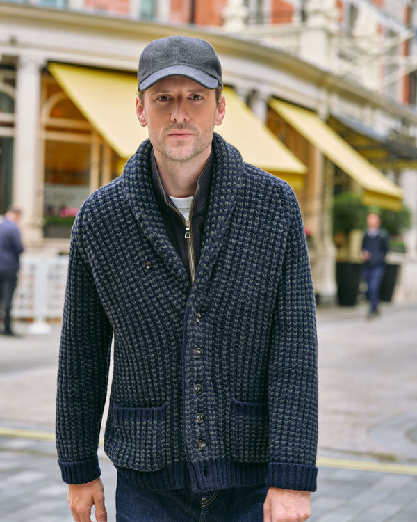 Men's Textured Kensington Cashmere Cardigan 8