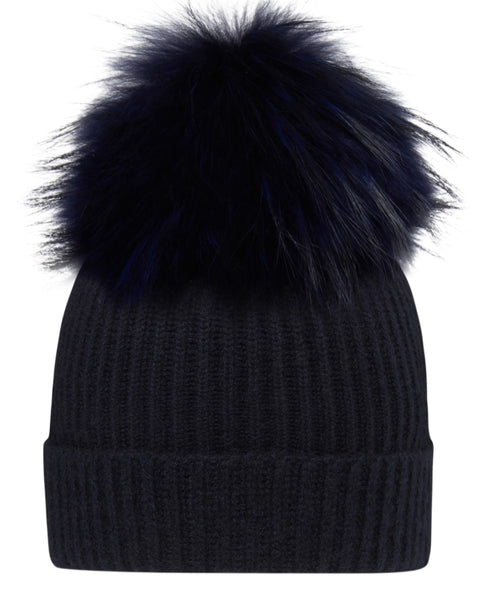 The Cashmere‎ Project Navy Whipstich Hat Faux Fur Pom New The Cashmere Project Navy Whipstich Hat Faux Fur Pom New | eBay main image 3