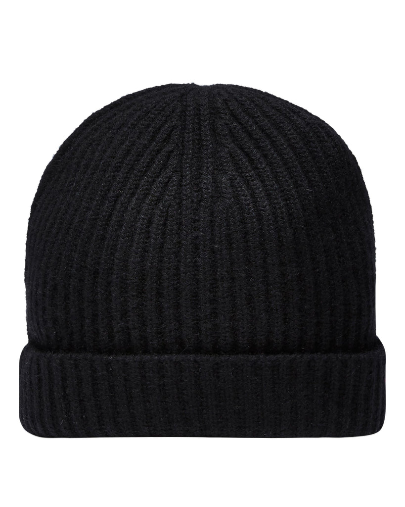Unisex Ribbed Cashmere Hat Black | N.Peal