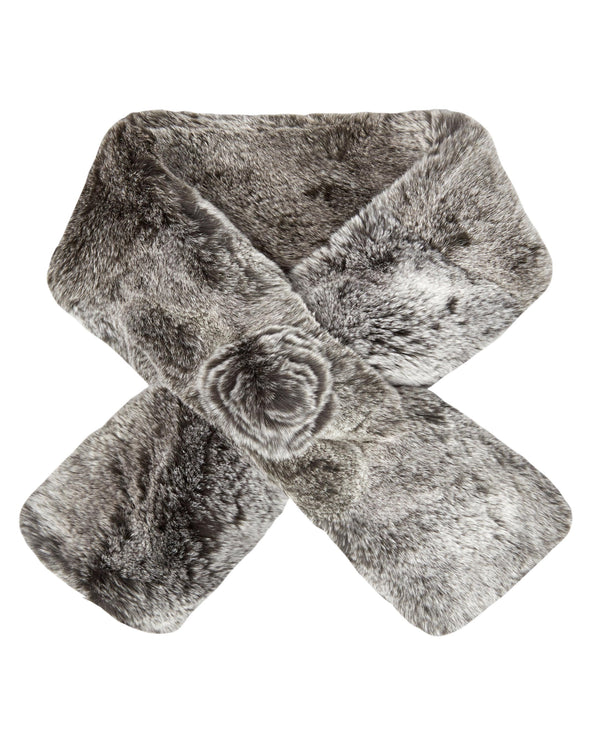 N.Peal Women's Fur Neck Warmer Charcoal Grey Tipped Fur