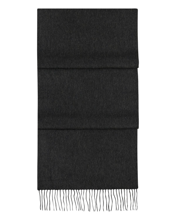 N.Peal Unisex Large Woven Cashmere Scarf Dark Charcoal Grey