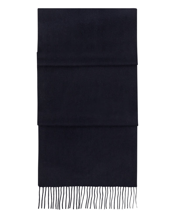 N.Peal Unisex Large Woven Cashmere Scarf Navy Blue