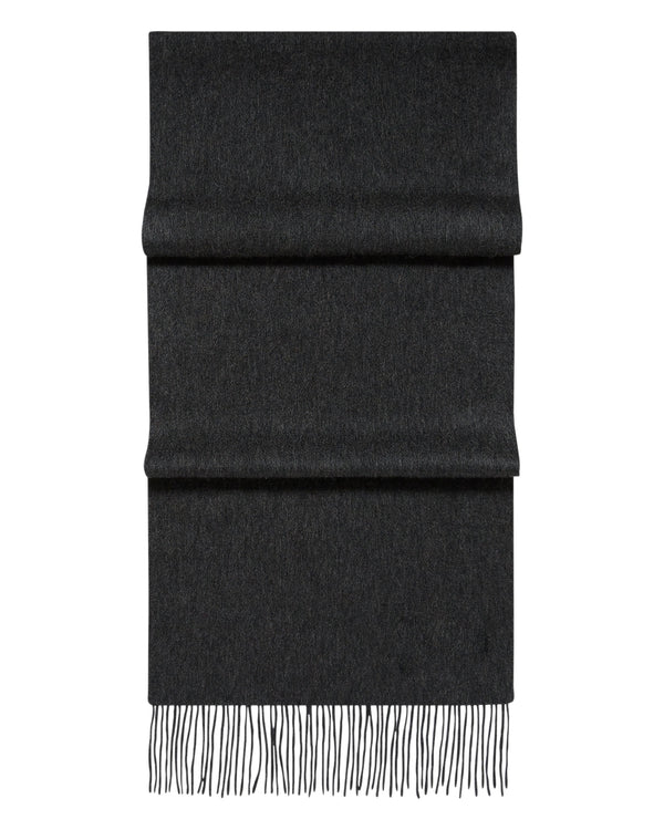 N.Peal Unisex Woven Cashmere Scarf Dark Charcoal Grey