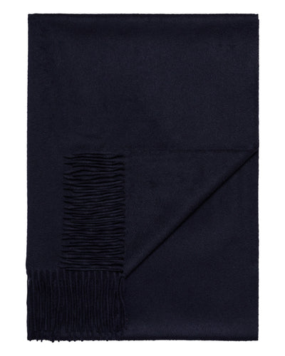 N.Peal Women's Woven Cashmere Shawl Navy Blue