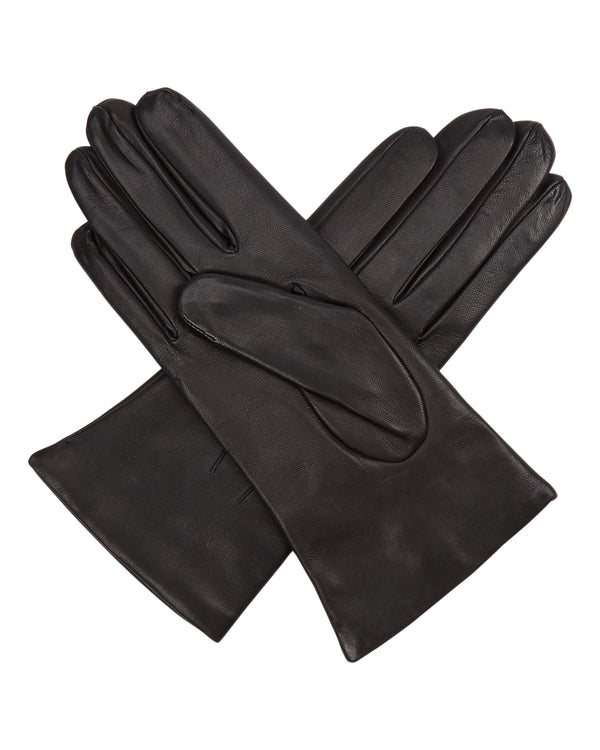 N.Peal Women's Leather Short Gloves Black