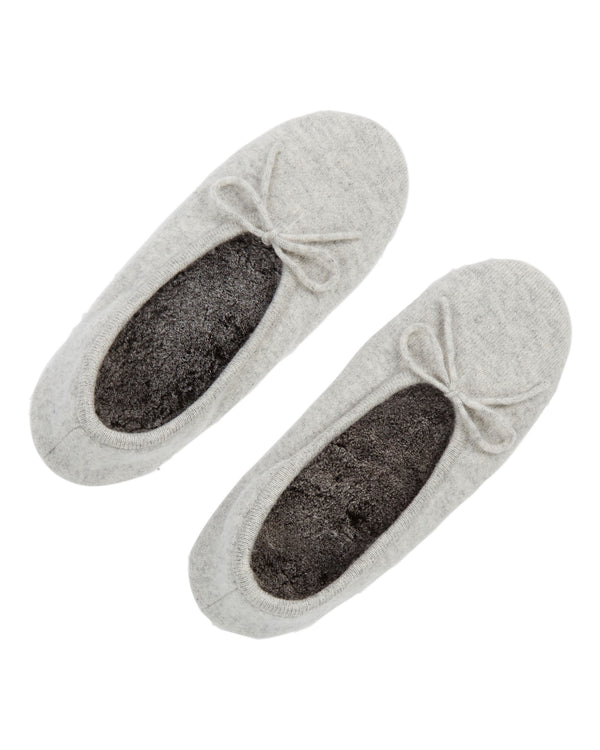 N.Peal Women's Fur Lined Cashmere Slippers Fumo Grey