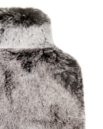 N.Peal Fur Hot Water Bottle Cover Charcoal Grey Tipped Fur