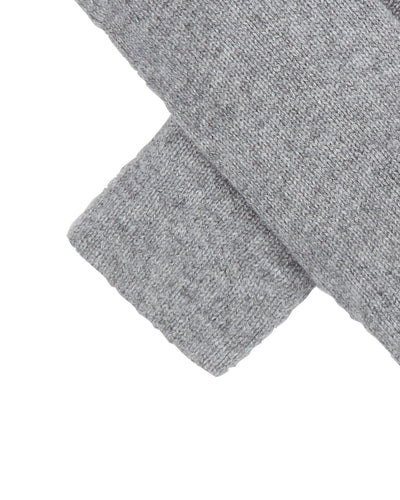 N.Peal Unisex Fur Lined Fingerless Cashmere Gloves Flannel Grey