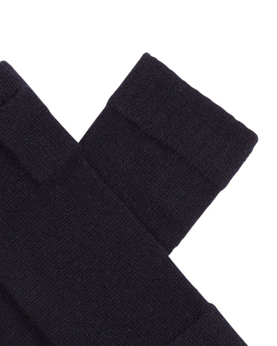 N.Peal Unisex Fingerless Cashmere Gloves Navy Blue