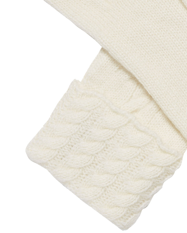 N.Peal Women's Cable Cashmere Gloves New Ivory White