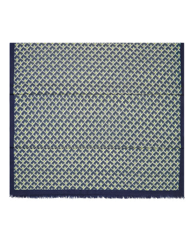 Women's Tile Print Cashmere Pashmina French Blue