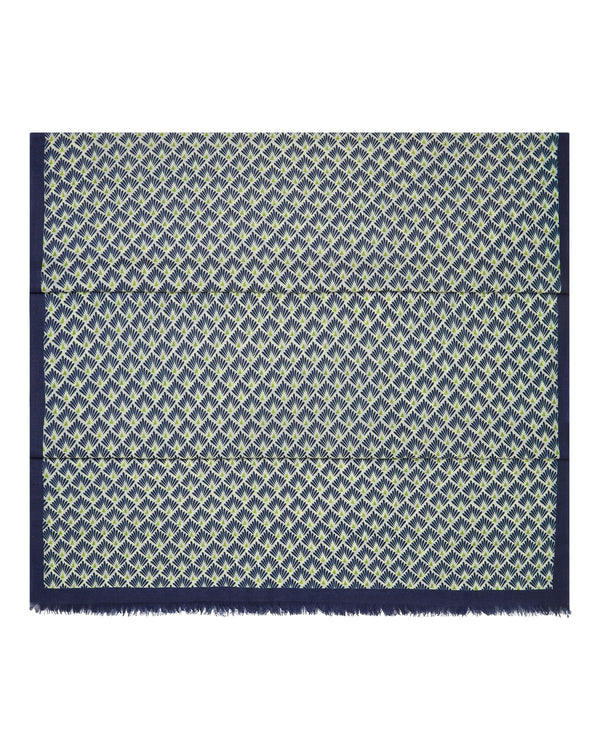 Women's Tile Print Cashmere Pashmina French Blue