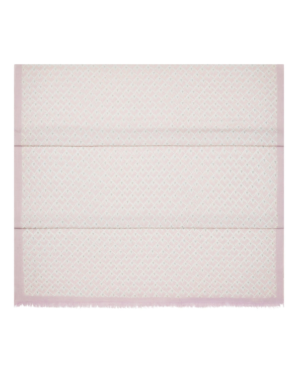 N.Peal Women's Tile Print Cashmere Pashmina Oyster Pink