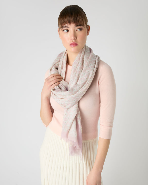 Women's Tile Print Cashmere Pashmina 4