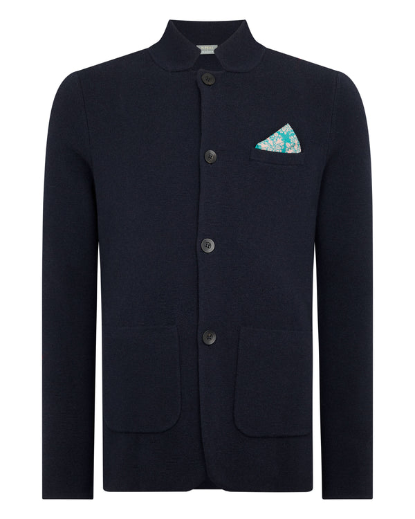 N.Peal Jockey Club Men's Milano Cashmere Jacket Navy Blue