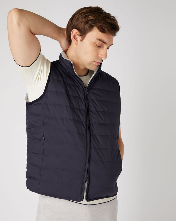 N.Peal Men's Strand Down Gilet Fumo Grey