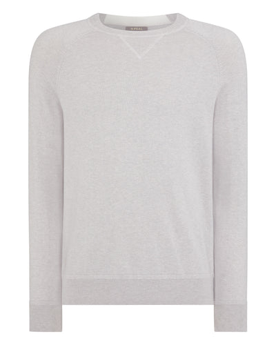 N.Peal Men's Cotton Cashmere Silk Sweatshirt Fumo Grey