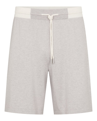 N.Peal Men's Cotton Cashmere Silk Short Fumo Grey