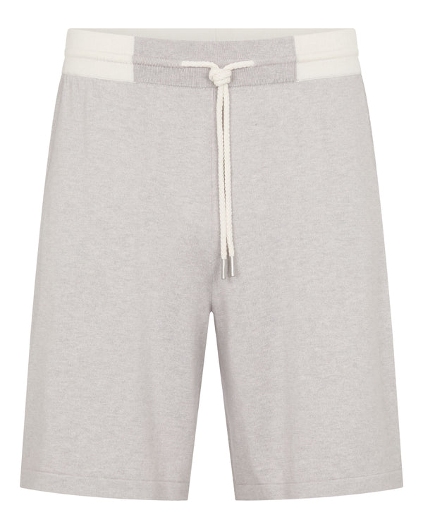 N.Peal Men's Cotton Cashmere Silk Short Fumo Grey