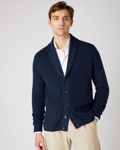 Men's The Kensington Cashmere Cardigan Navy Blue | N.Peal