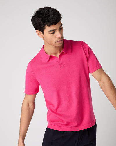 Men's Polo Cotton Cashmere T-Shirt Crush Pink