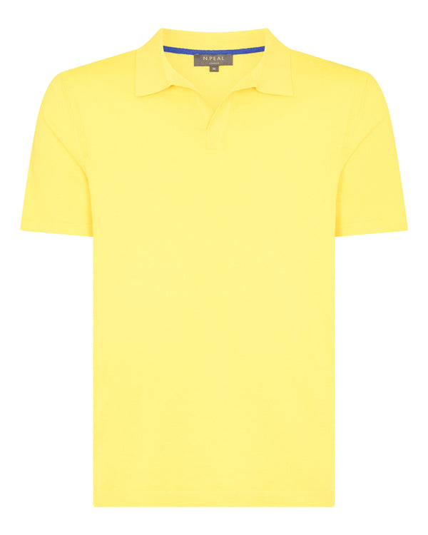 Men's Polo Cotton Cashmere T-Shirt Sunshine Yellow