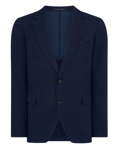 N.Peal Men's Amalfi Linen Jacket Navy Blue