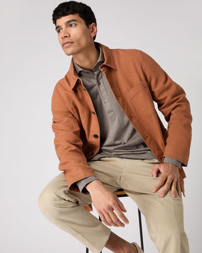 N.Peal Men's Minori Overshirt Orange